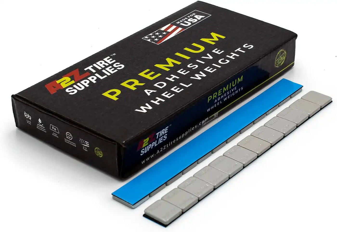 1/4 oz Gray Coated Steel Adhesive Wheel Weights - Blue Tape, 30 Strips / 360 Segments, additional view 3