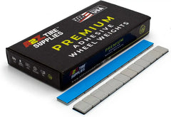 A2Z-367-FEG - 1/4 oz Gray Steel Adhesive Wheel Weights Box of 360 - Blue Tape - A2Z Tire Supplies