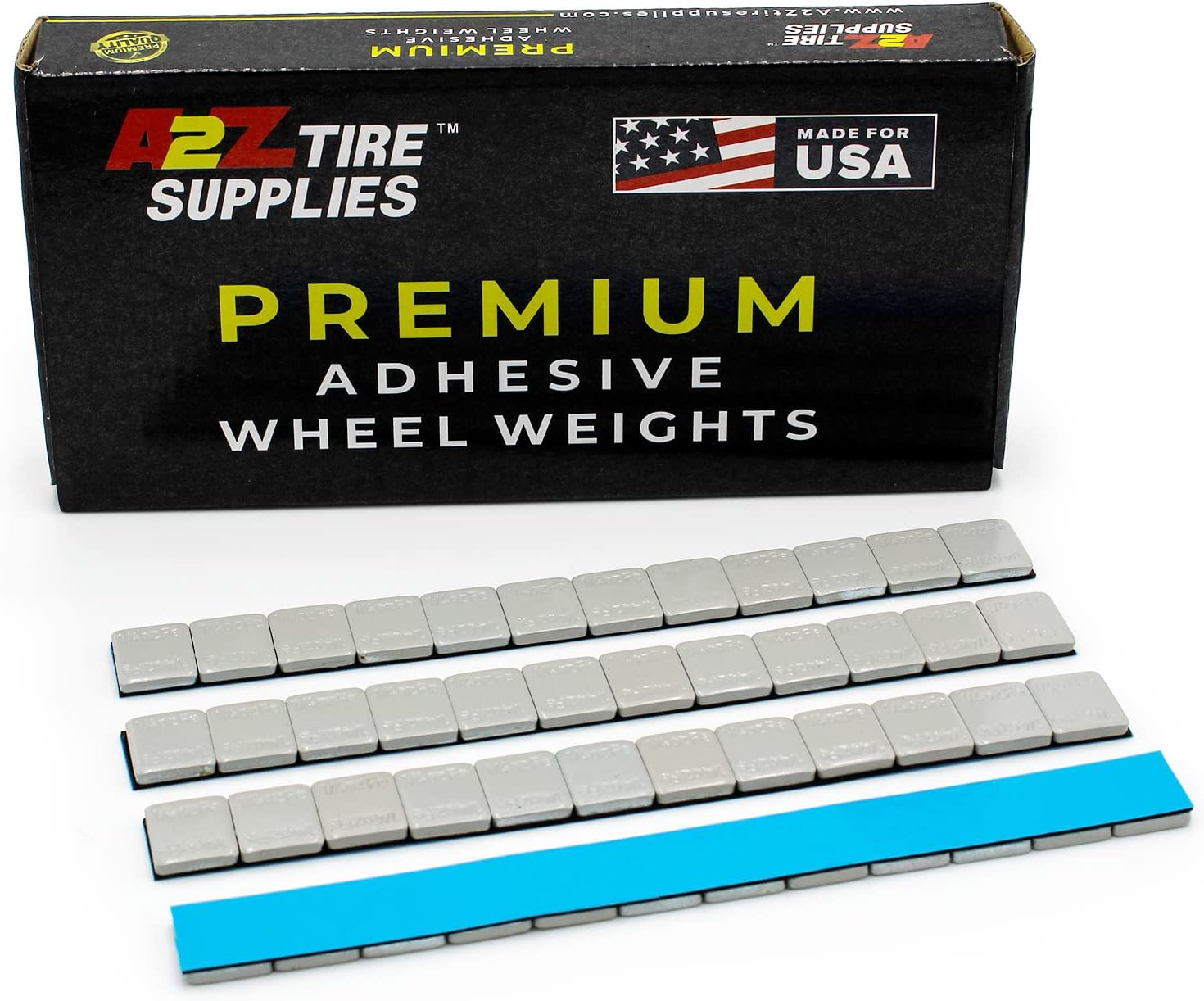 A2Z Tire Supplies 360 Pcs Grey Coated FE Low Profile Adhesive Wheel Weight 1/4oz Segments 30 Strips 6 Lbs for Car, SUV, Truck Specially Made for US Market