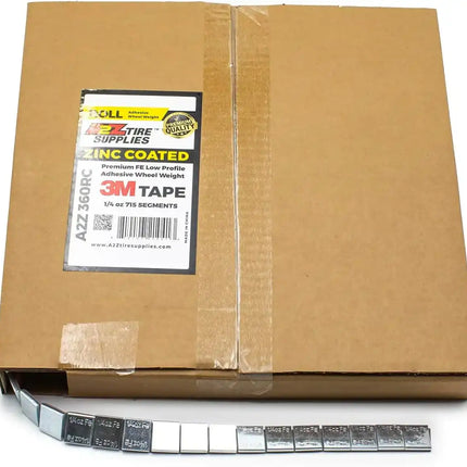A2Z-360-RC - 1/4 oz Steel Adhesive Wheel Weight Roll of 715 - 3M™ Tape - A2Z Tire Supplies