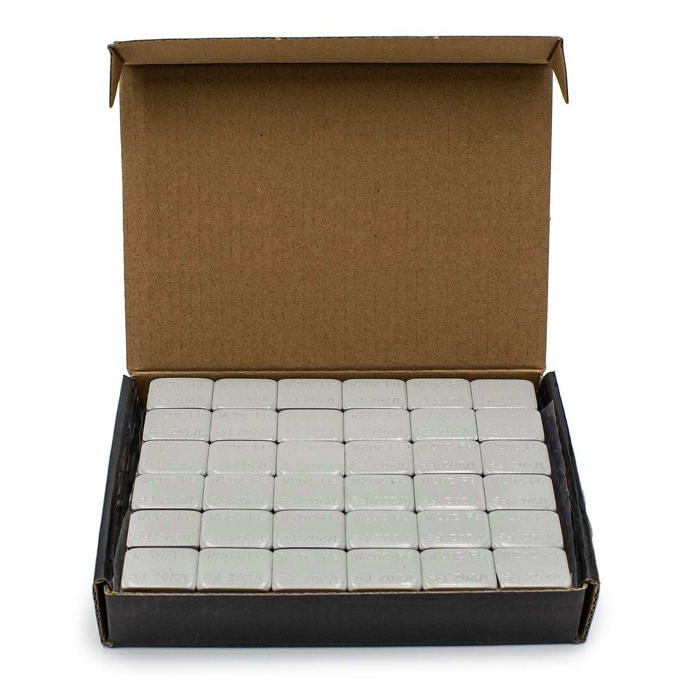 1/2 oz Gray Coated Steel Adhesive Wheel Weights - White Tape, 30 Strips / 180 Segments, additional view 3