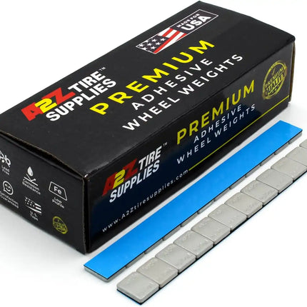 A2Z-366 FEG-M - 1/4 oz Gray Steel Adhesive Wheel Weights Box of 3600 - Blue Tape - A2Z Tire Supplies - Image 5