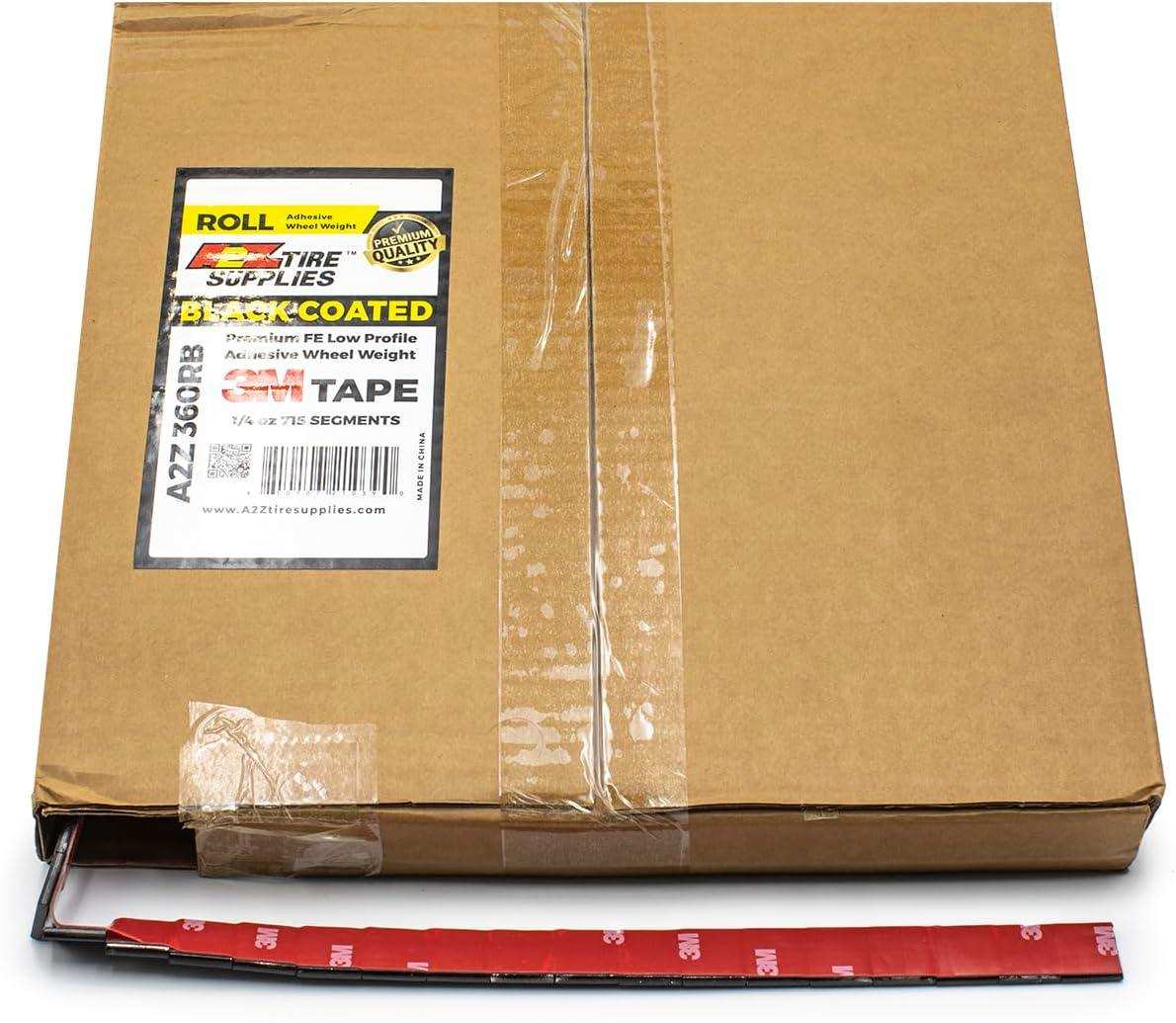 1/4 oz Black Coated Low Profile Adhesive Wheel Weights - 3M Tape, Roll of 715 Segments, additional view 3