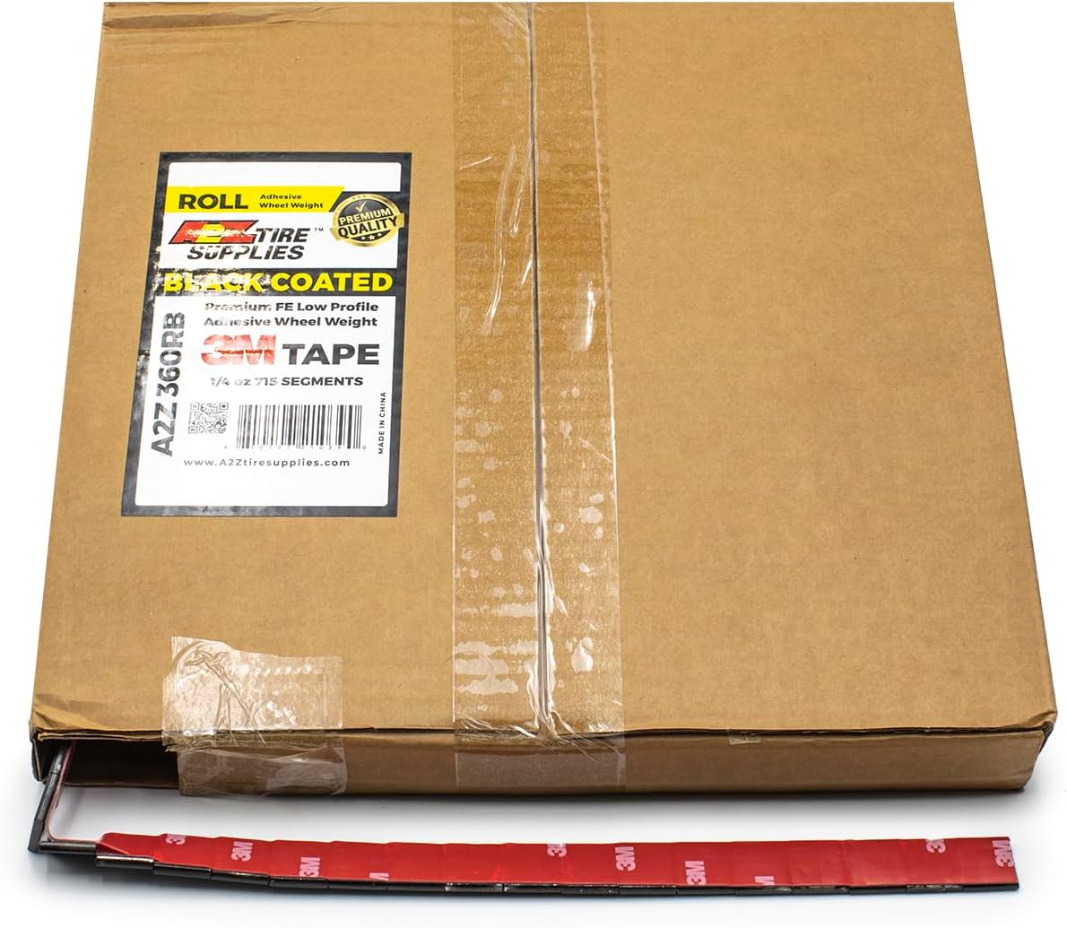 1/4 oz (715 PCS) ROLL - Black Coated Low Profile Steel Adhesive Stick-on Wheel Weights – (3M™ Tape) - a2ztiresupplies