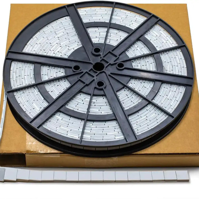 A2Z-350-RG - 1/4 oz Gray Steel Adhesive Wheel Weight Roll of 715 - White Tape - A2Z Tire Supplies