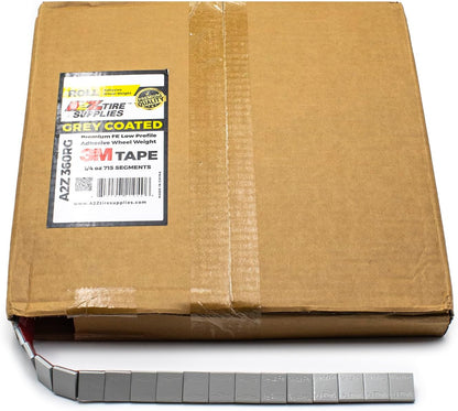 1/4 oz (715 PCS) ROLL - Gray Coated Low Profile Steel Adhesive Stick-on Wheel Weights – (3M™ Tape) - a2ztiresupplies