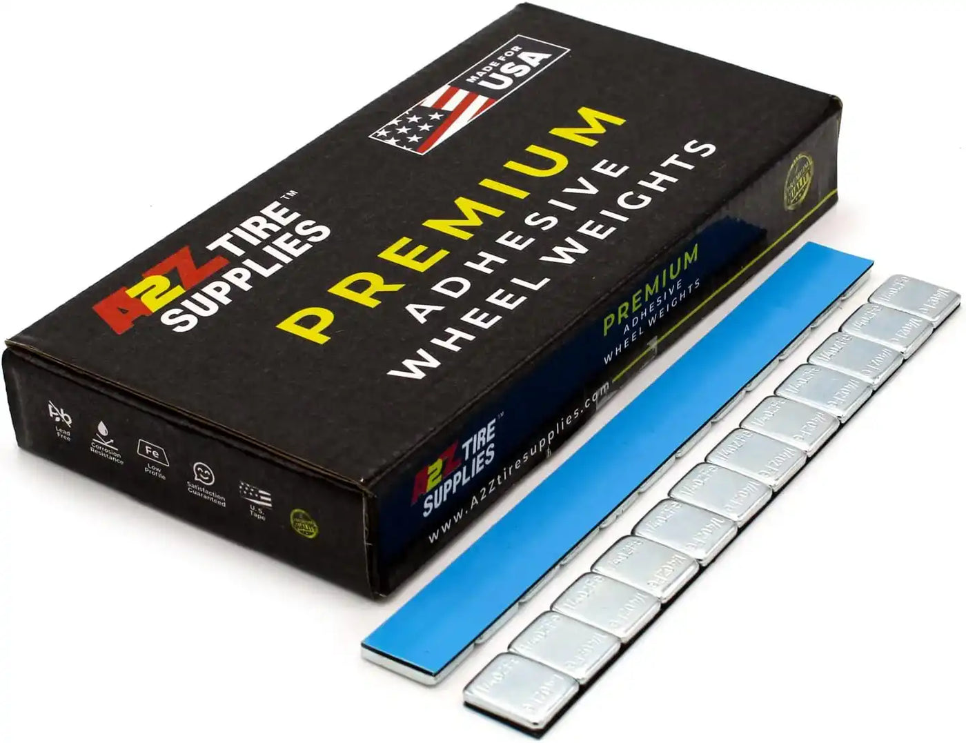 1/4 oz Zinc Plated Steel Adhesive Wheel Weights - Blue Tape, 30 Strips / 360 Segments, additional view 6
