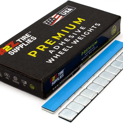 A2Z-367-FEC - 1/4 oz Steel Adhesive Wheel Weights Box of 360 - Blue Tape - A2Z Tire Supplies