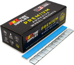 A2Z-366 FEC-M - 1/4 oz Steel Adhesive Wheel Weights Box of 3600 - Blue Tape - A2Z Tire Supplies