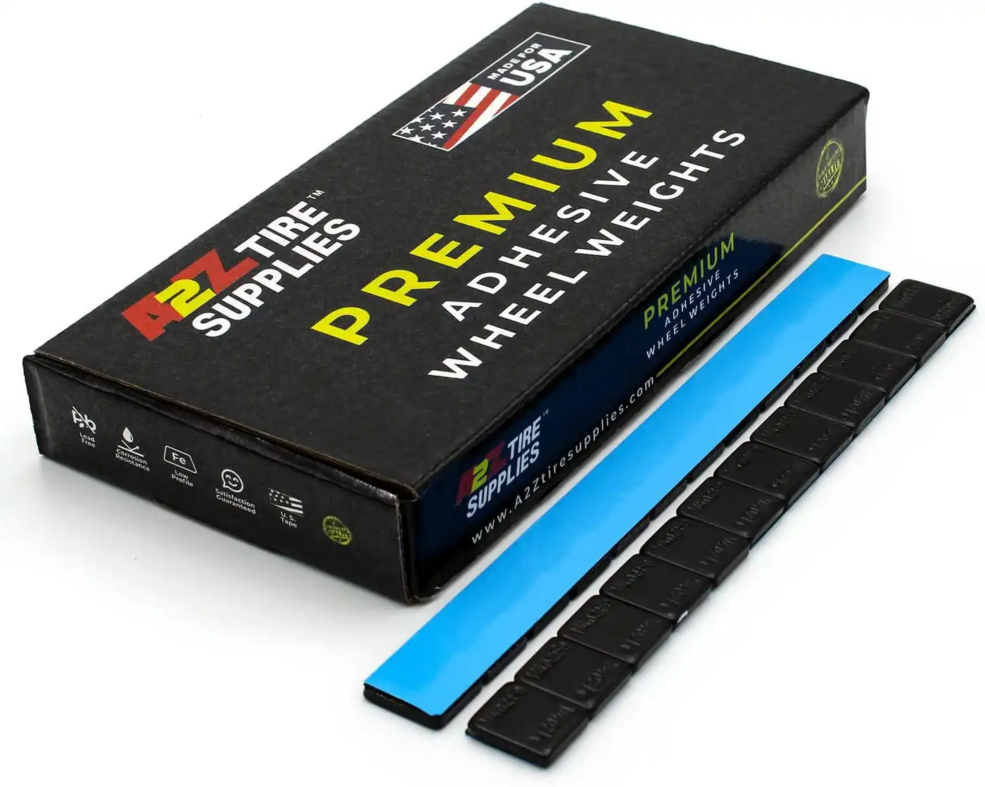 1/4 oz Black Coated Steel Adhesive Wheel Weights - Blue Tape, 30 Strips / 360 Segments, additional view 6
