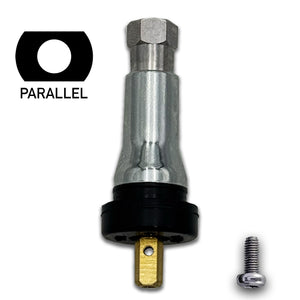 A2Z 8918C Parallel Key Chrome Snap-in TPMS Valves For GM, FORD, SUBARU, DODGE, CHRYSLER – VS-950