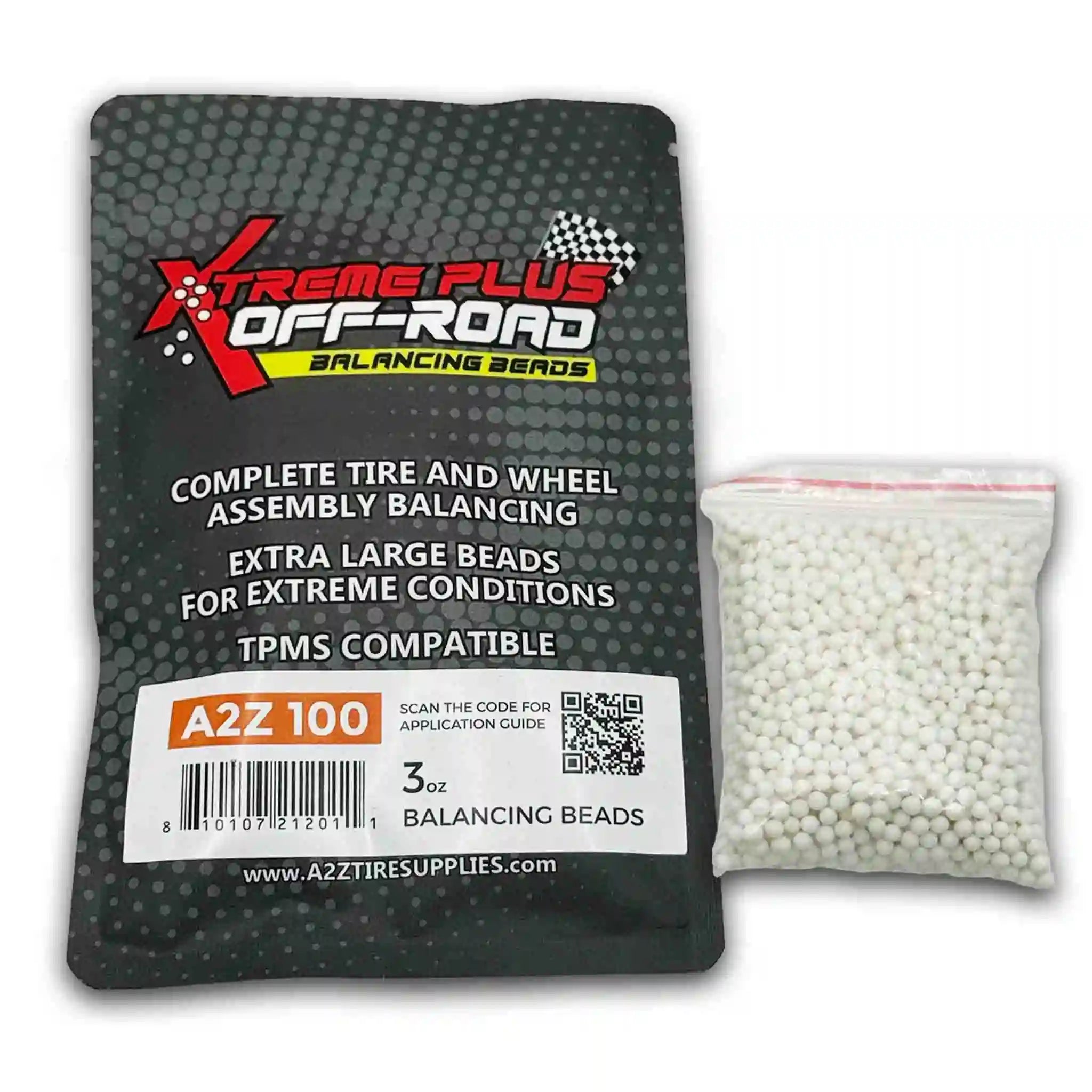 3-oz Xtreme Plus Off-Road Beads TPMS-Safe Self-Balancing Bags - A2Z 100