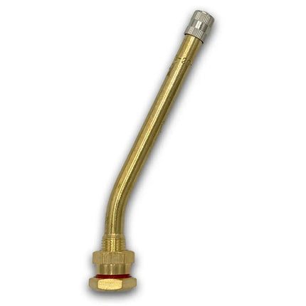 A2Z-115MS-27-1 - 115MS-27 Brass 4.38" O-Ring Truck Valve for Steel 0.382" Hole Wheels | 27° Bend | V3-20-6 - A2Z Tire Supplies