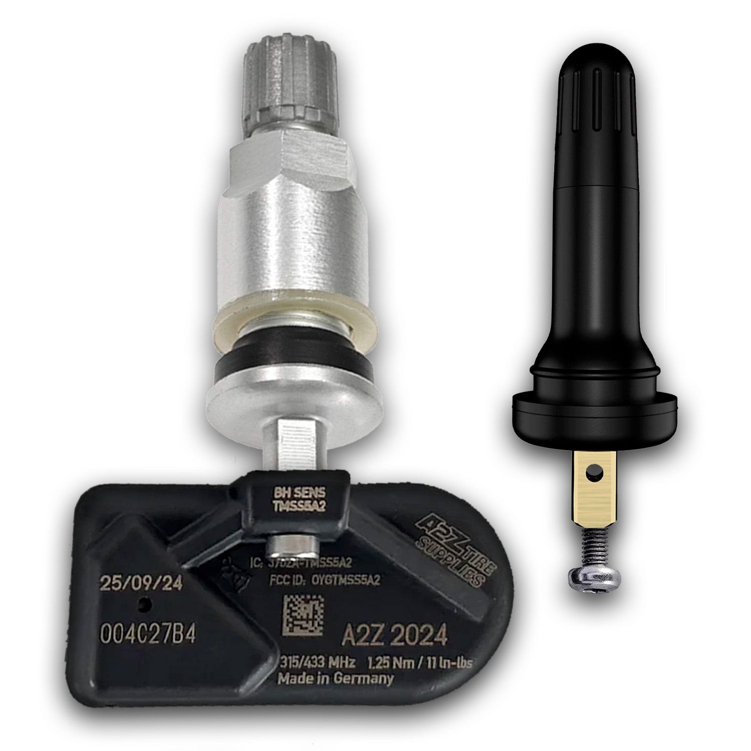 Metal and Rubber Valves Included, Made in Germany, Compatible with 99% of all Vehicles, OE Quality Sensors