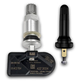 A2Z 2024 Dual-Band TPMS Sensor, Universal Fixed Angle Rubber + Metal Valves (315/433MHz)