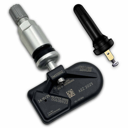 A2Z 2025 Dual-Band TPMS Sensor, Universal Fixed Angle Rubber + Metal Valves (315/433MHz)