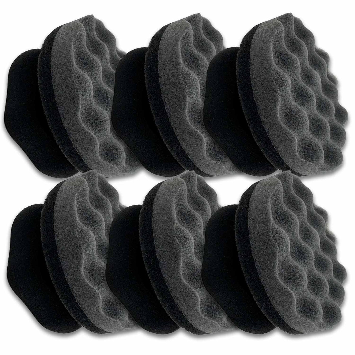 (6-Pack) 4" Heavy Duty Round Foam Tire Applicator Sponge with a Hex-Grip Handle