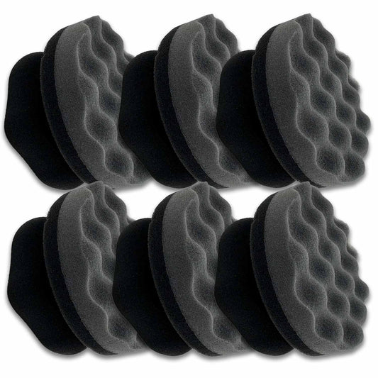 (6-Pack) 4" Heavy Duty Round Foam Tire Applicator Sponge with a Hex-Grip Handle