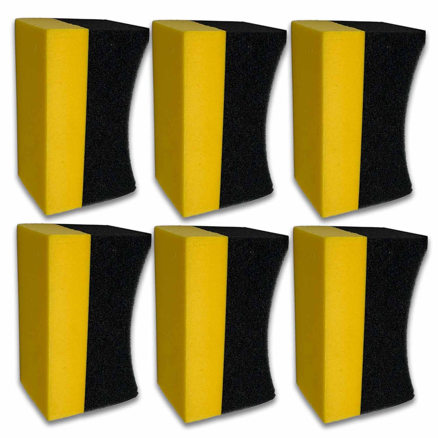 (6-Pack) U-Shaped Tire Sponges Cleaning & Polishing Wax/Tire Shine Application High-Density EVA