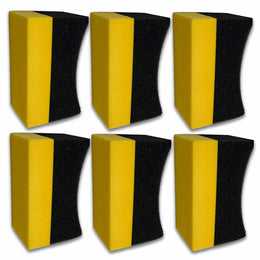 (6-Pack) U-Shaped Tire Sponges Cleaning & Polishing Wax/Tire Shine Application High-Density EVA