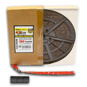 1/4 oz (715 PCS) ROLL - Black Coated Low Profile Steel Adhesive Stick-on Wheel Weights – (3M™ Tape)