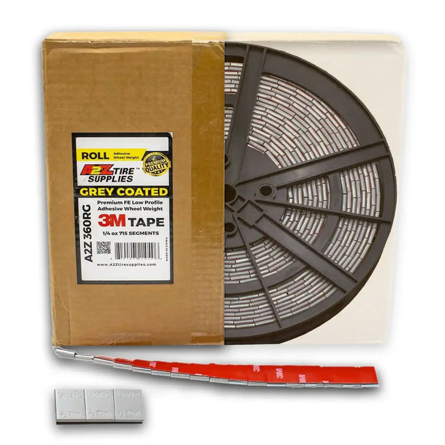 1/4 oz Gray Coated Low Profile Adhesive Wheel Weights - 3M Tape, Roll of 715 Segments