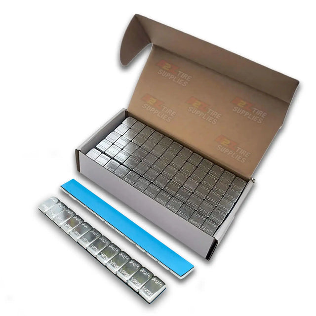 1/4 oz Zinc Plated Steel Adhesive Wheel Weights - Blue Tape, 80 Strips / 960 Segments