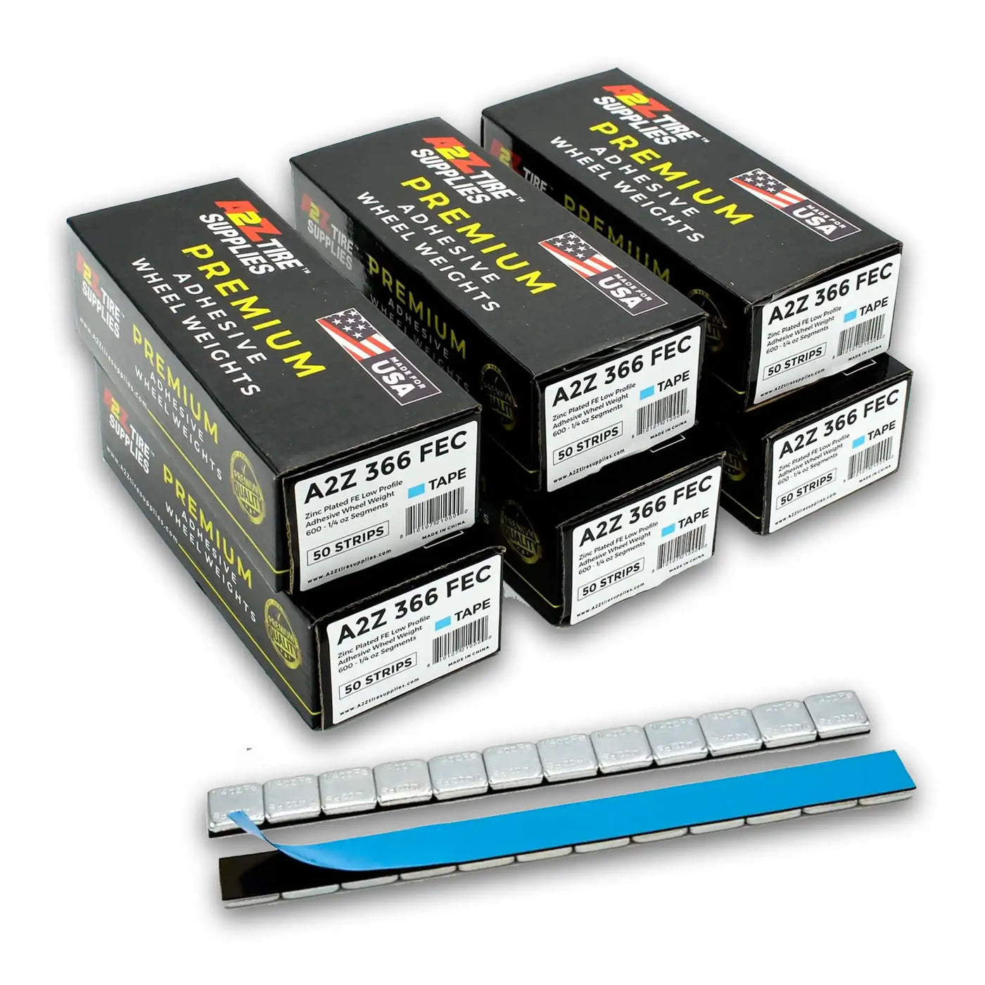 1/4 oz Zinc Plated Steel Adhesive Wheel Weights - Blue Tape, 3600 PCS Bulk Bundle, alternate view