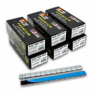 (3,600 PCS)  1/4 oz - Zinc Plated - Low Profile Steel Adhesive Wheel Weights - Easy Peel - 54 lb box - 300 Strips (Blue Tape)