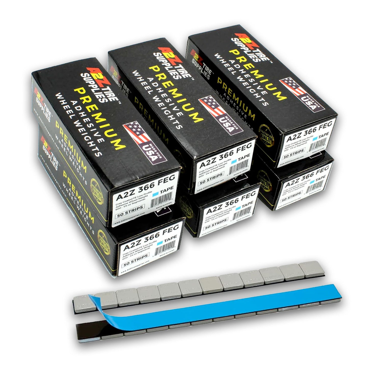 3,600 Segments 300 Strips, 1/4 oz Gray Painted Finish Adhesive Wheel Balancing Weights Blue Tape Bundle