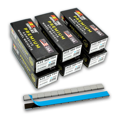 3,600 Segments 300 Strips, 1/4 oz Gray Painted Finish Adhesive Wheel Balancing Weights Blue Tape Bundle