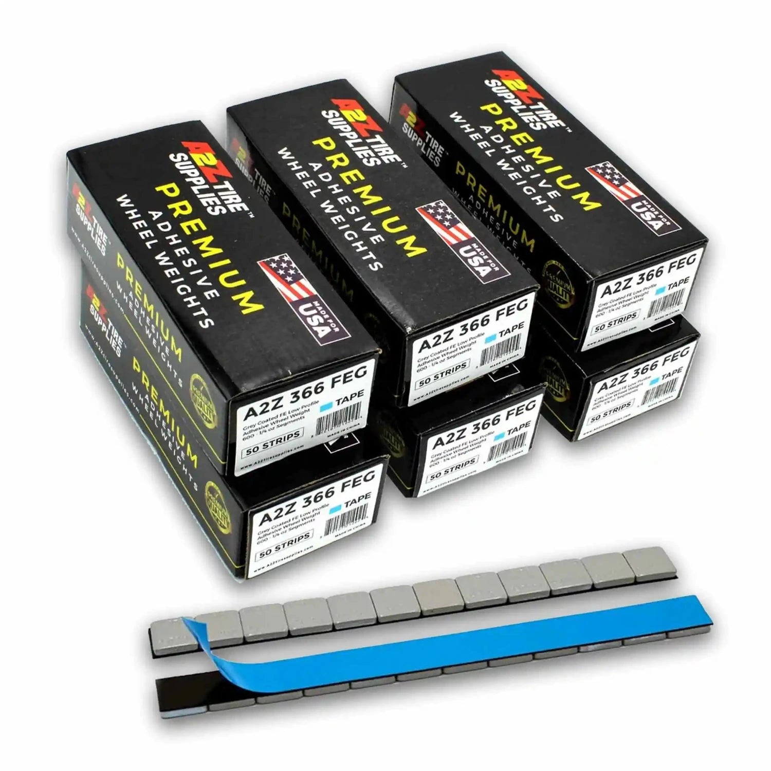 3,600 Segments 300 Strips, 1/4 oz Gray Painted Finish Adhesive Wheel Balancing Weights Blue Tape Bundle