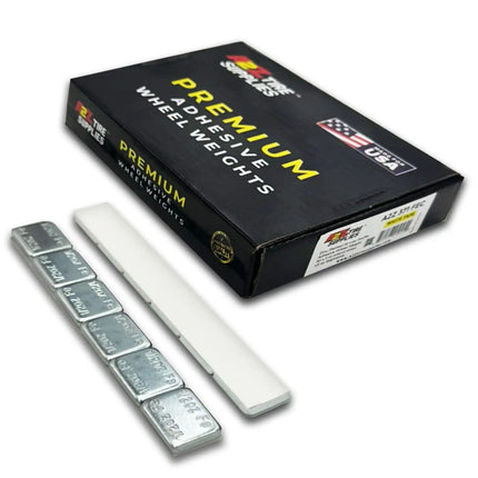 A2Z-371-FEC - 1/2 oz Steel Adhesive Wheel Weights Box of 180 - White Tape - A2Z Tire Supplies