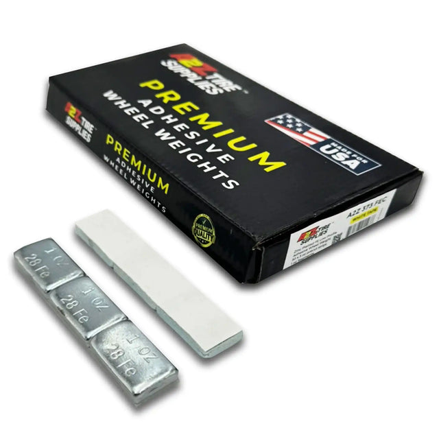 1 oz Zinc Plated Steel Adhesive Wheel Weights - White Tape, 30 Strips / 90 Segments