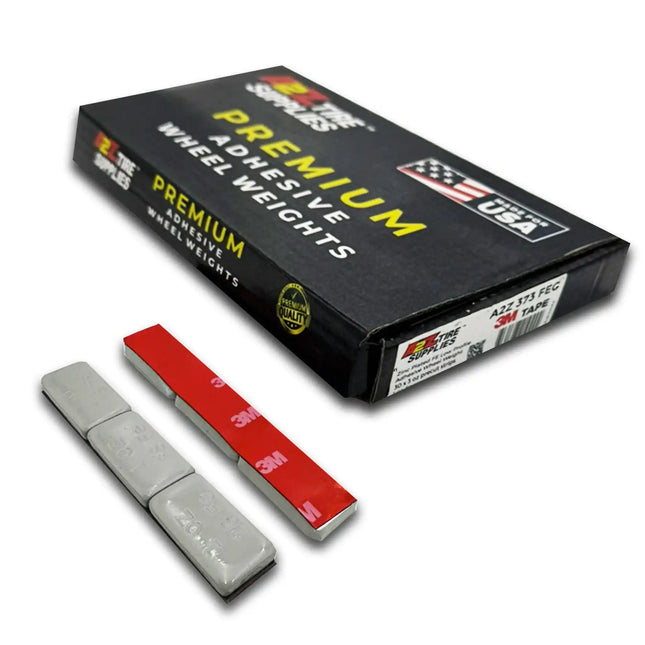 A2Z-374-FEG - 1 oz Gray Steel Adhesive Wheel Weights Box of 90 - 3M™ Tape - A2Z Tire Supplies