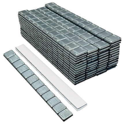1/4 oz Zinc Plated Steel Adhesive Wheel Weights - White Tape, 50 Strips / 600 Segments - A2Z Tire Supplies