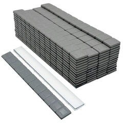1/4 oz Gray Coated Steel Adhesive Wheel Weights - White Tape, 50 Strips / 600 Segments - A2Z Tire Supplies