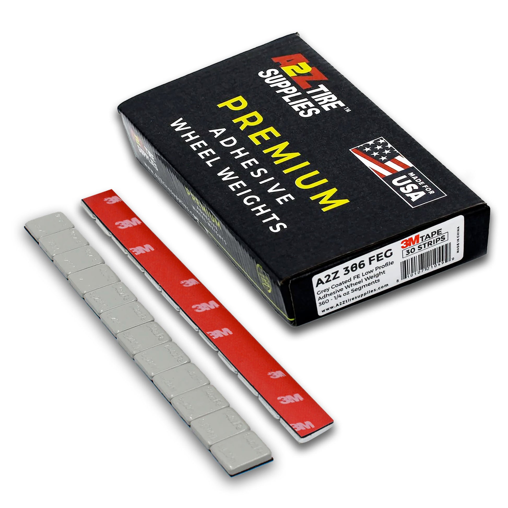 A2Z-386-FEG 1/4 oz (360 PCS) - Low Profile Steel Adhesive Wheel Weights – Gray Coated - (3M™ Tape) - A2Z Tire Supplies