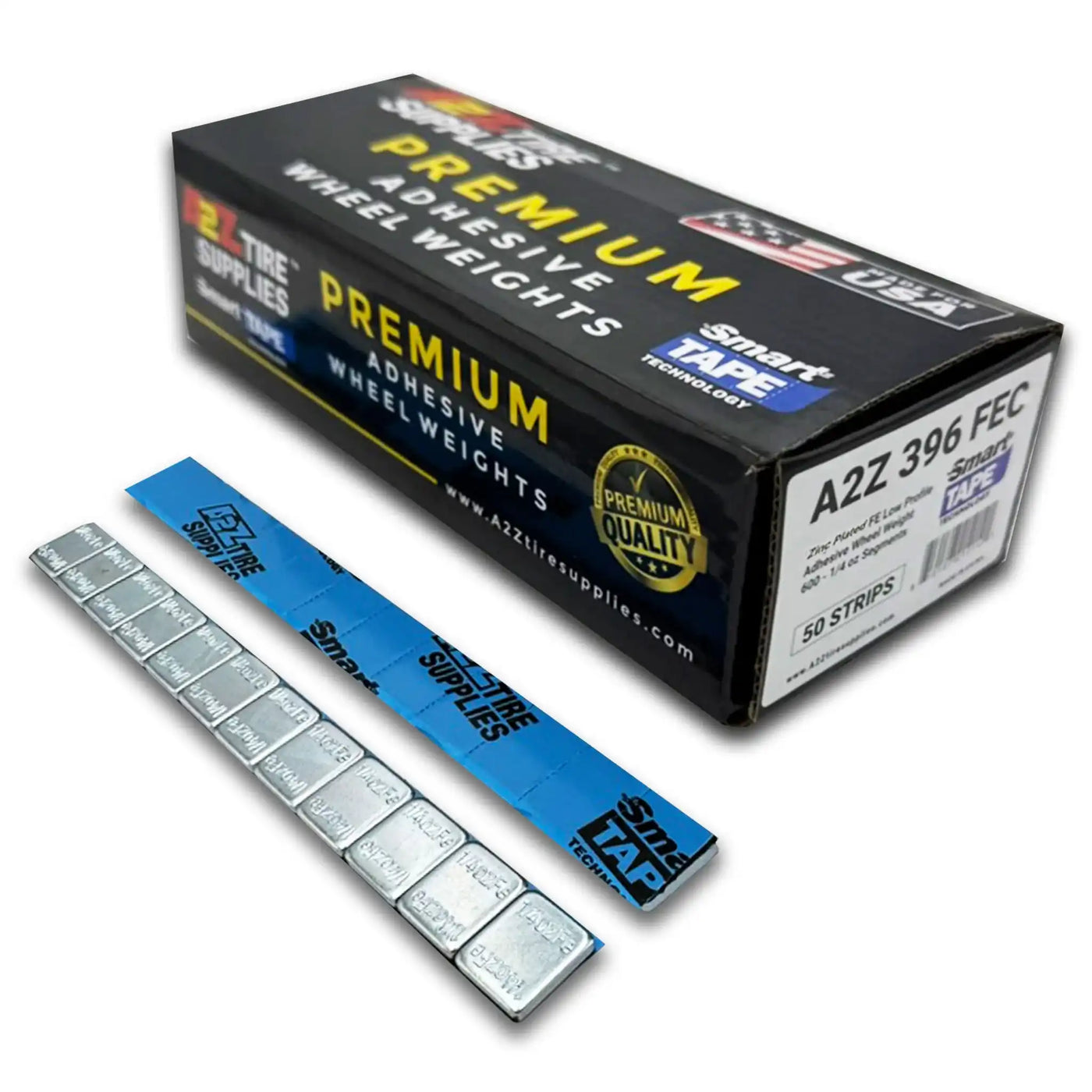 1/4 oz Zinc Plated Steel Adhesive Wheel Weights - Smart Tape, 50 Strips / 600 Segments, alternate view