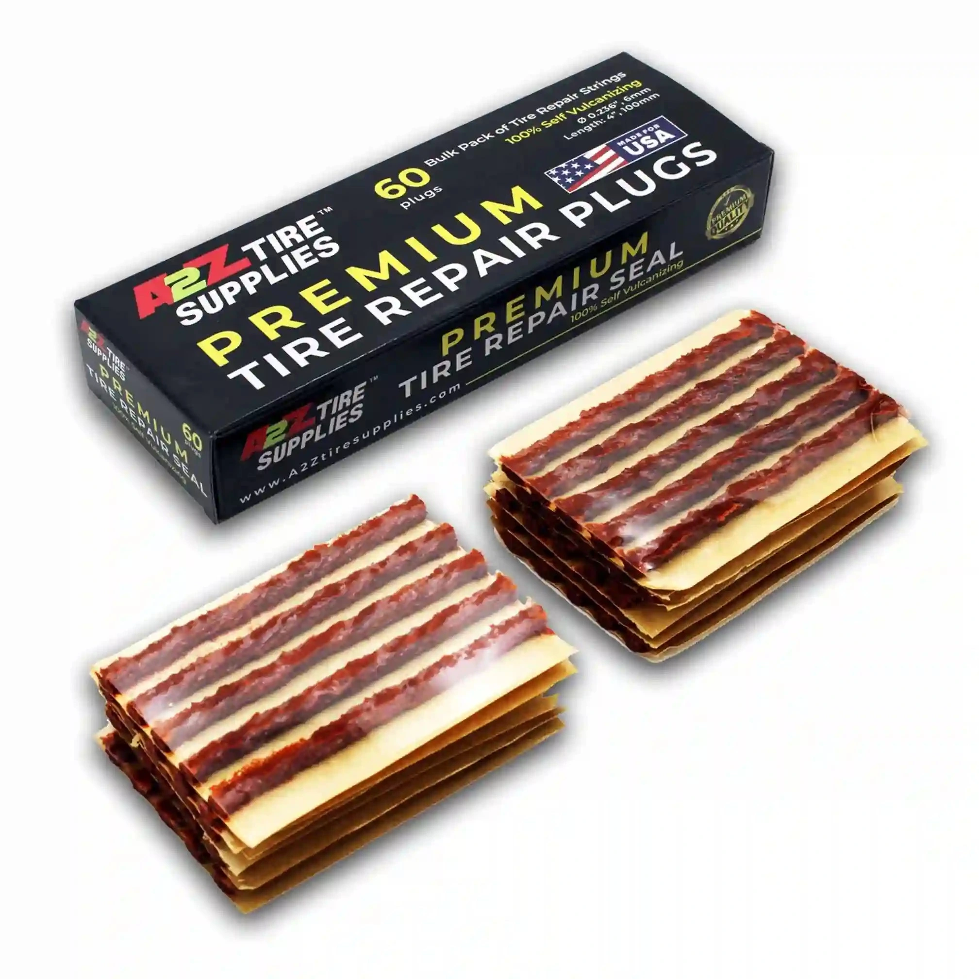 A2Z-405, 4" Self-Vulcanizing tire String inserts for tire puncture repair, made to US standards