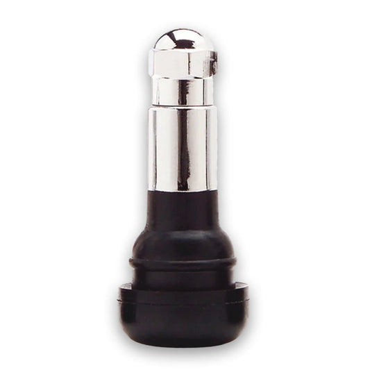 TR413C Chrome Snap-in Valves, 1.25" Tall, 0.453" wheel valve hole