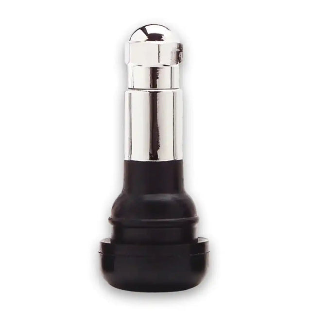 TR413C Chrome Sleeve Rubber Tire Valve Stem - 0.453"