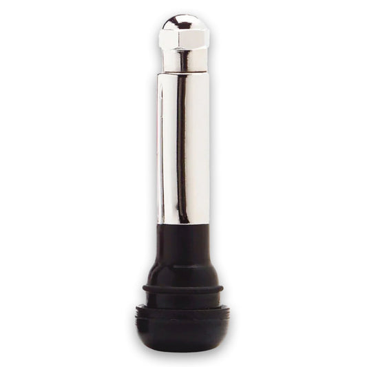 TR418C Chrome Sleeved Snap-in Valves, 2.0" Tall, 0.453" Wheel Valve Hole