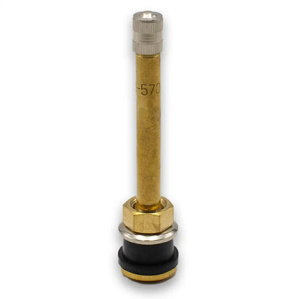 A2Z-570-1 - 570 Brass Clamp-in 3.125" Straight Truck Valve for Tubeless Tires | Fits 0.625" Hole | TR570 - A2Z Tire Supplies
