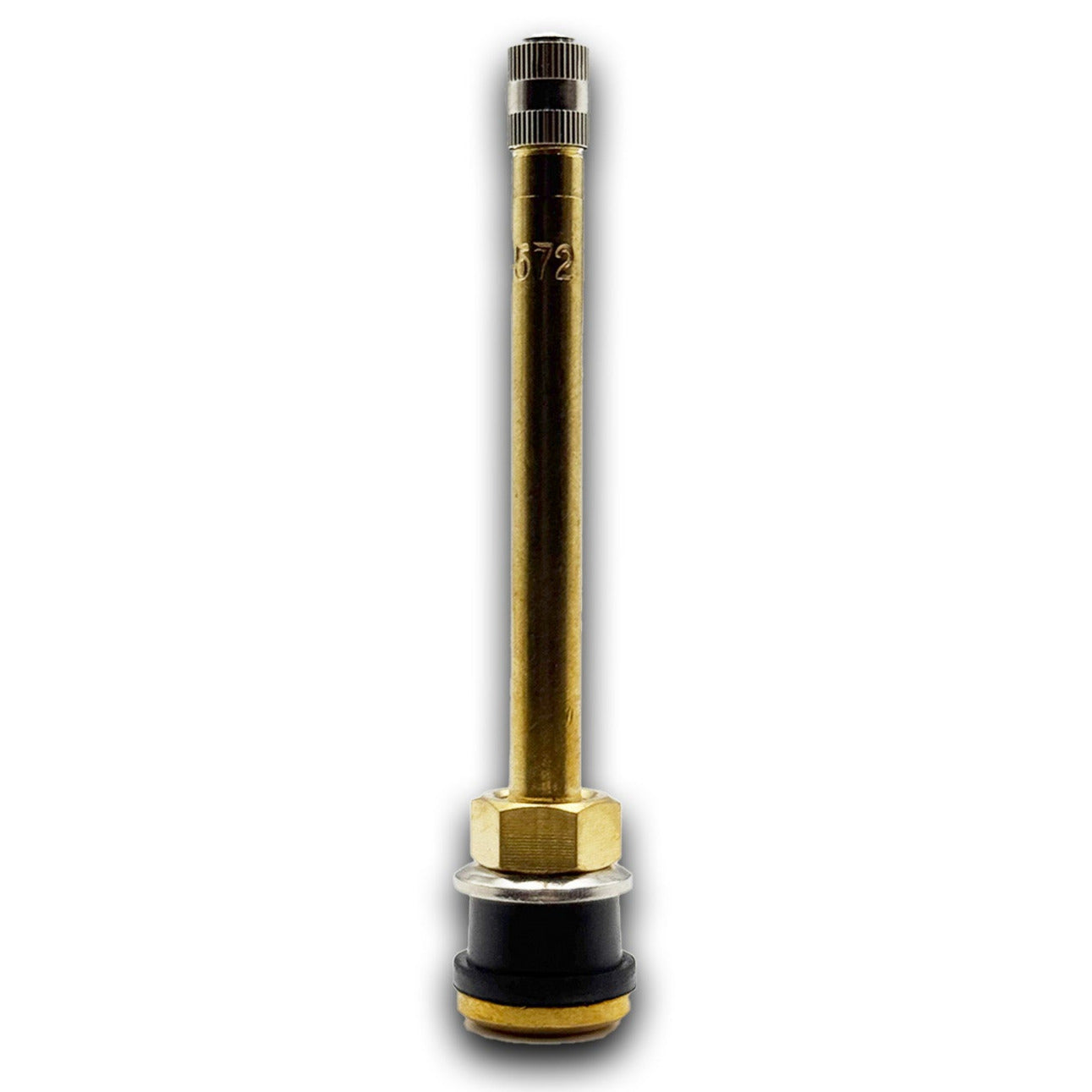 572 Brass Clamp-in 3.75" Straight Truck Valve for Tubeless Tires - Fits 0.625" Hole - TR572