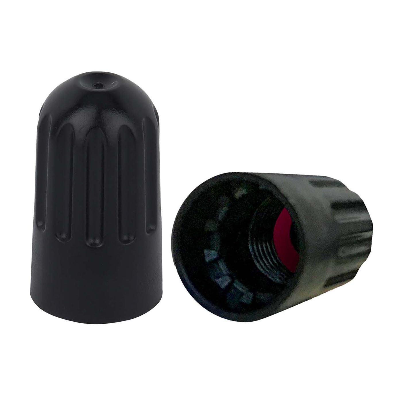 Black Long TPMS Valve Stem Caps with O-Ring Seal - Universal