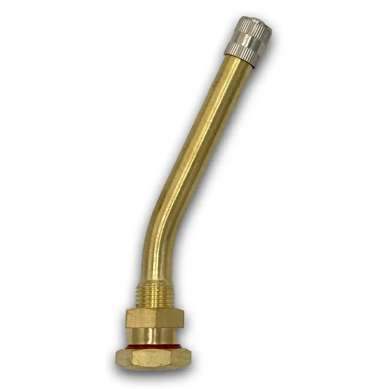 90MS-27 Brass Clamp-In Truck Valve Stem 3.38" 27deg. Bend
