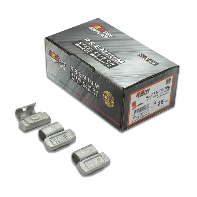 A2Z-FNFE-10G - FN Profile 10g Steel Clip-on Wheel Weights Box of 25 - A2Z Tire Supplies