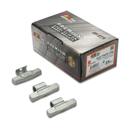 FN Series 20g Steel Hammer-On Wheel Weights (Box of 25) - a2ztiresupplies