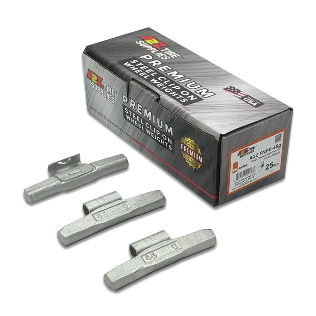 A2Z-FNFE-45G - FN Profile 45g Steel Clip-on Wheel Weights Box of 25 - A2Z Tire Supplies